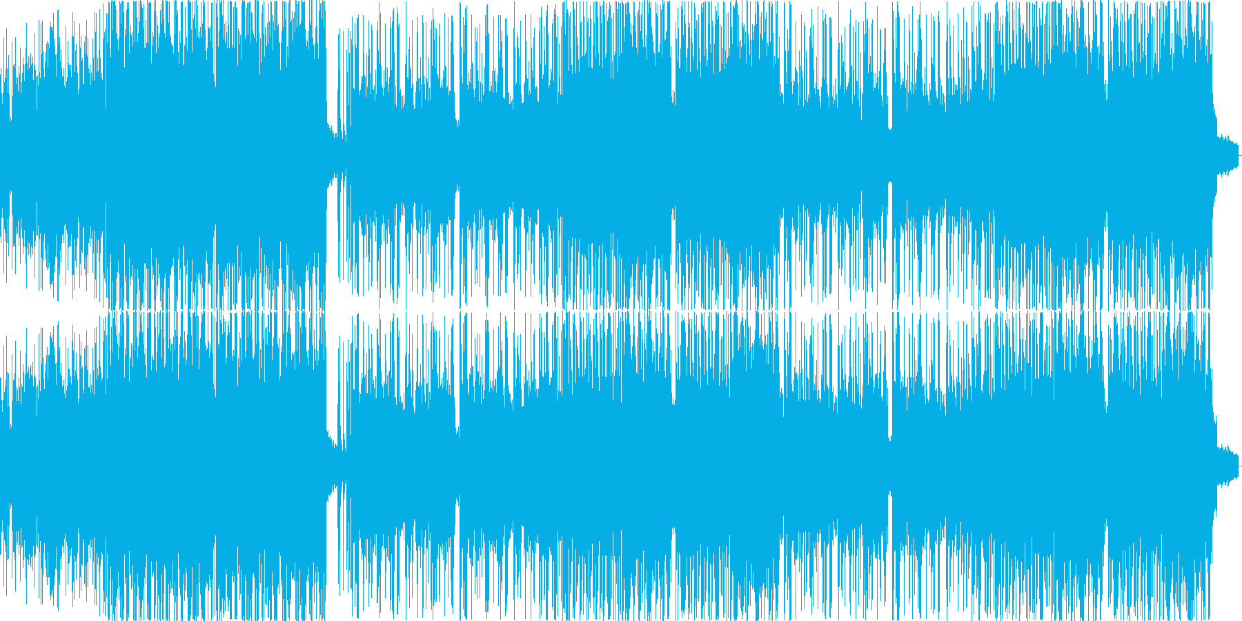 ミディアムテンポの激しいギター曲の再生済みの波形