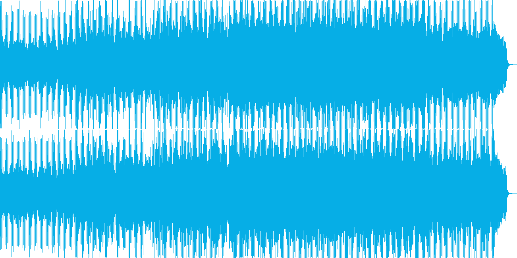 躍動感のある弾むようなシンセの曲の再生済みの波形