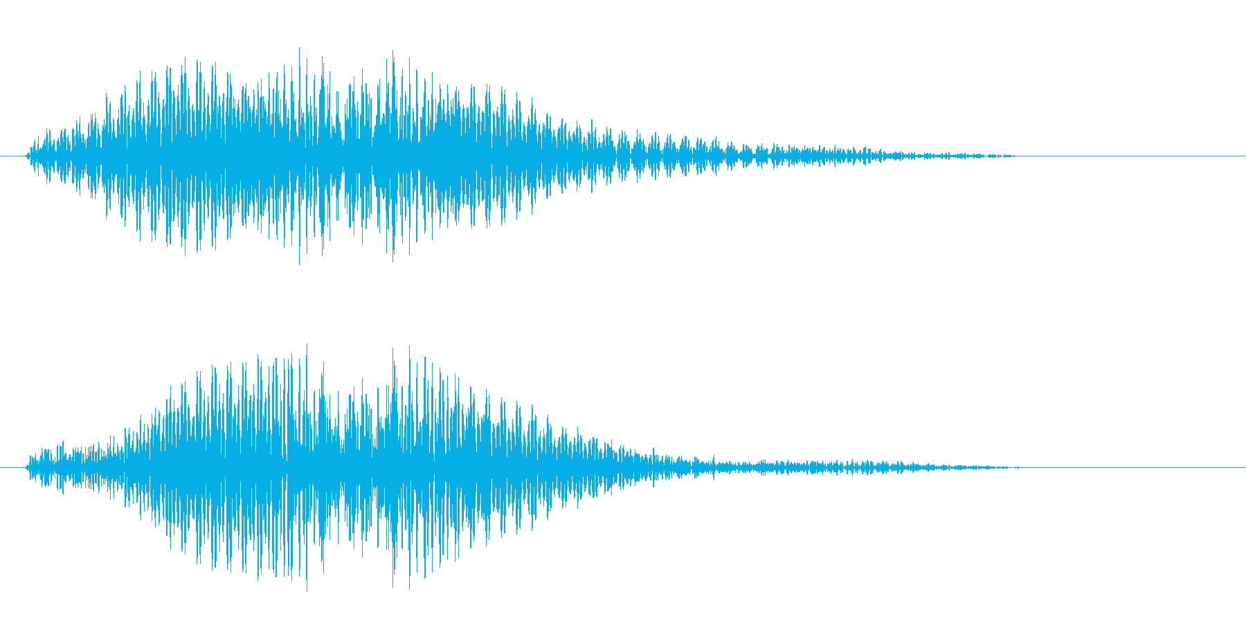ピポンというスピードの効果音の再生済みの波形