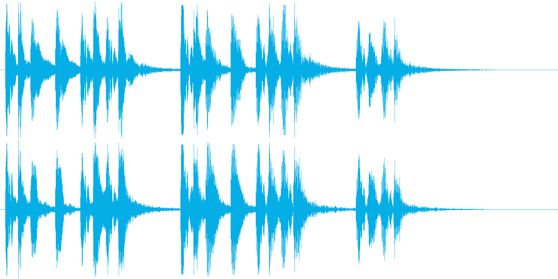 明るい弾みのあるピアノの効果音の再生済みの波形