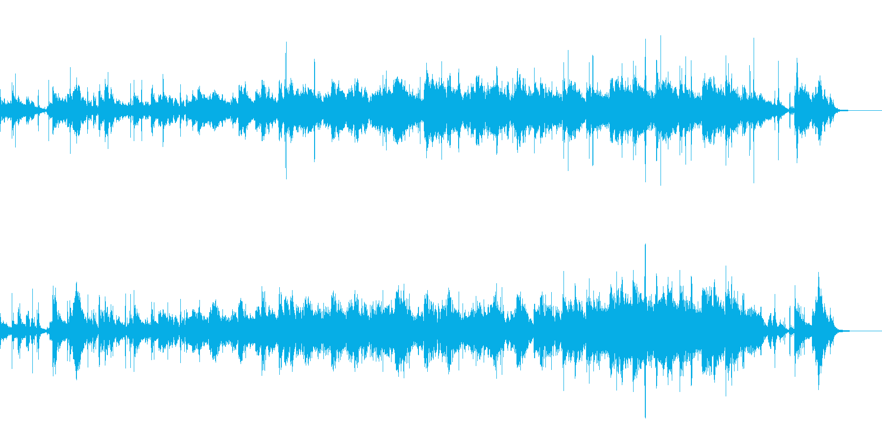 水、ノイズの音などで構成されたホラーB…の再生済みの波形