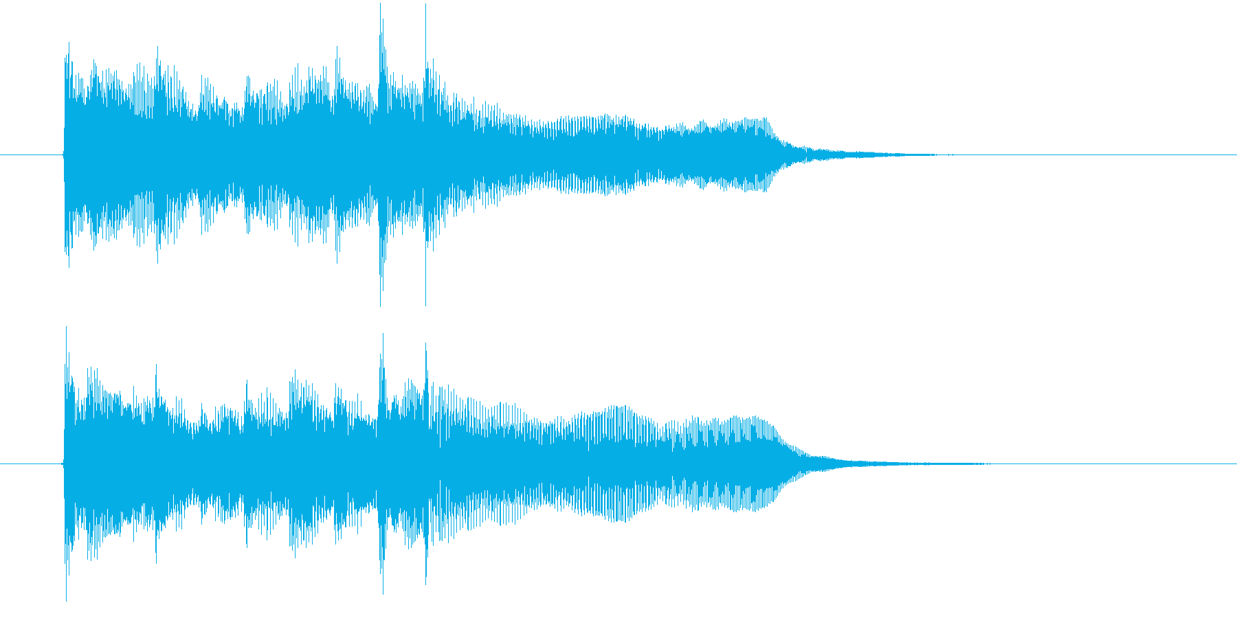 オルガンの様な滑らかで短い曲の再生済みの波形