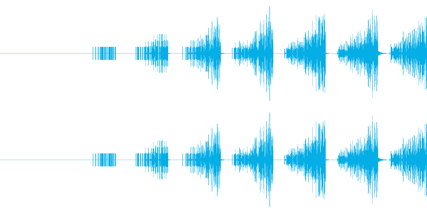 連続音(連打・連射)の再生済みの波形