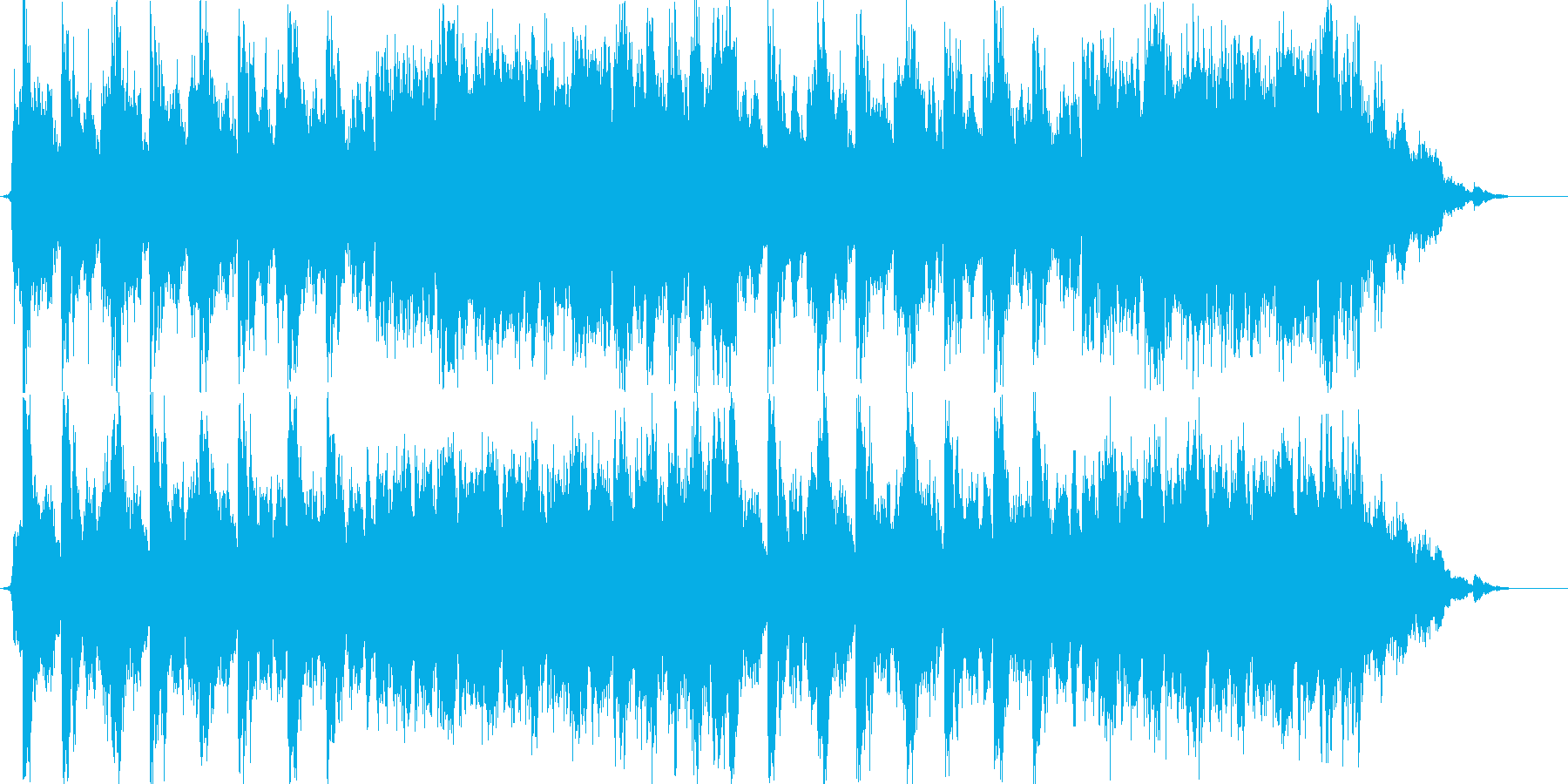 ゲーム等のタイトル画面に合うマーチ風音楽の再生済みの波形