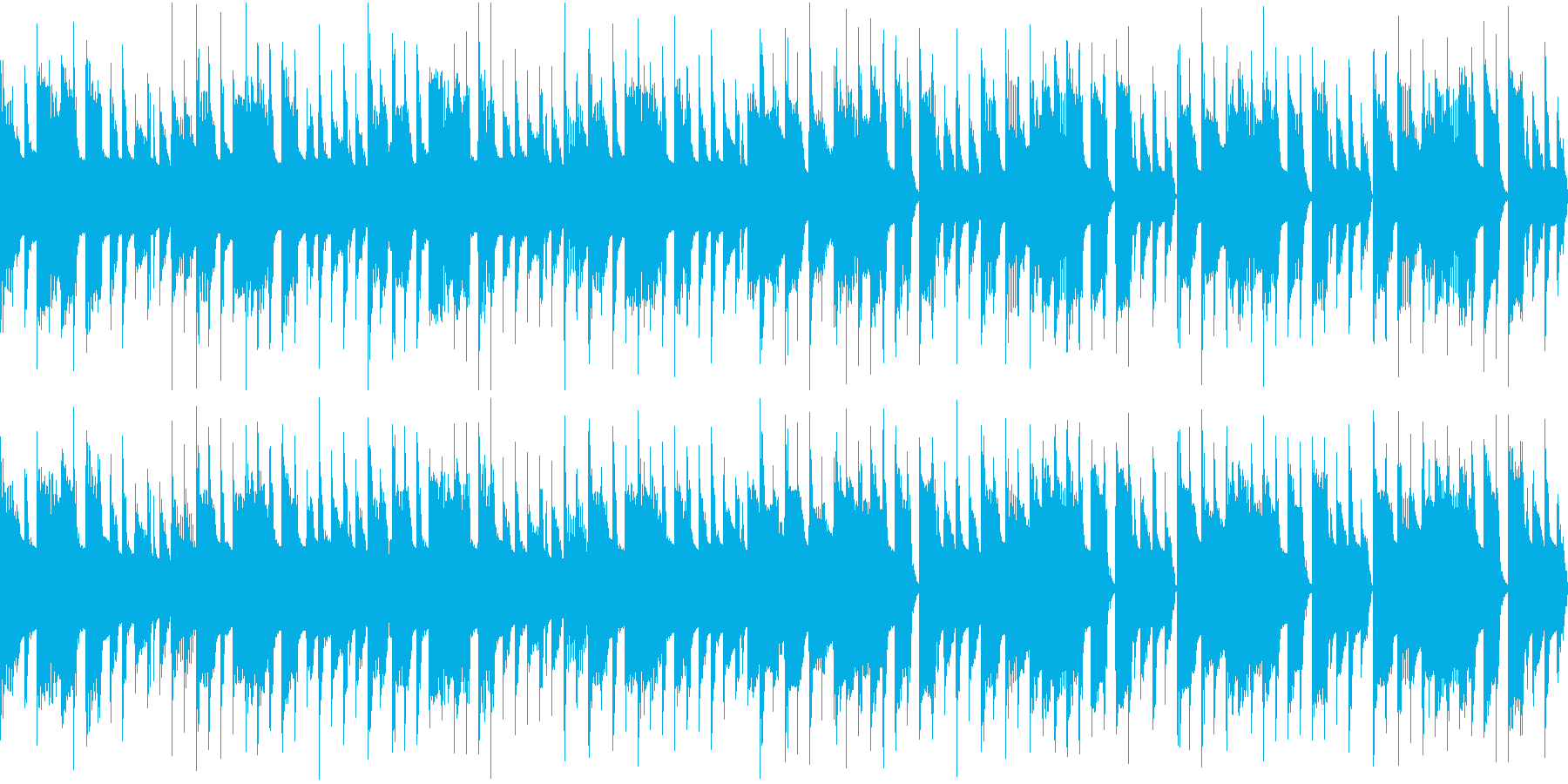 お知らせやCMなどに使えるシンプルな曲の再生済みの波形