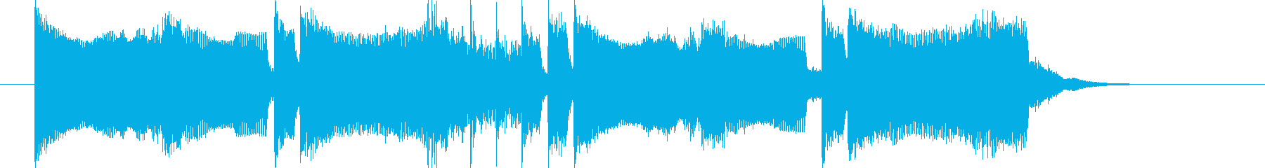 シンセとドラムの音で構成された短いSEの再生済みの波形
