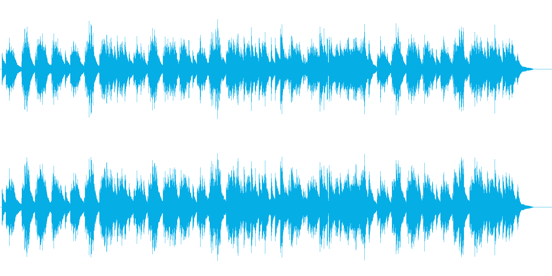 期待感の溢れるニュー・エイジ風の曲の再生済みの波形