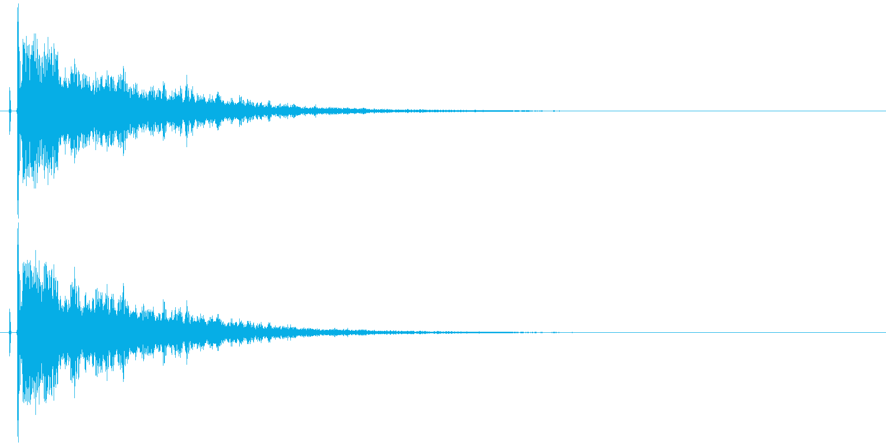 爆発音のような音の再生済みの波形