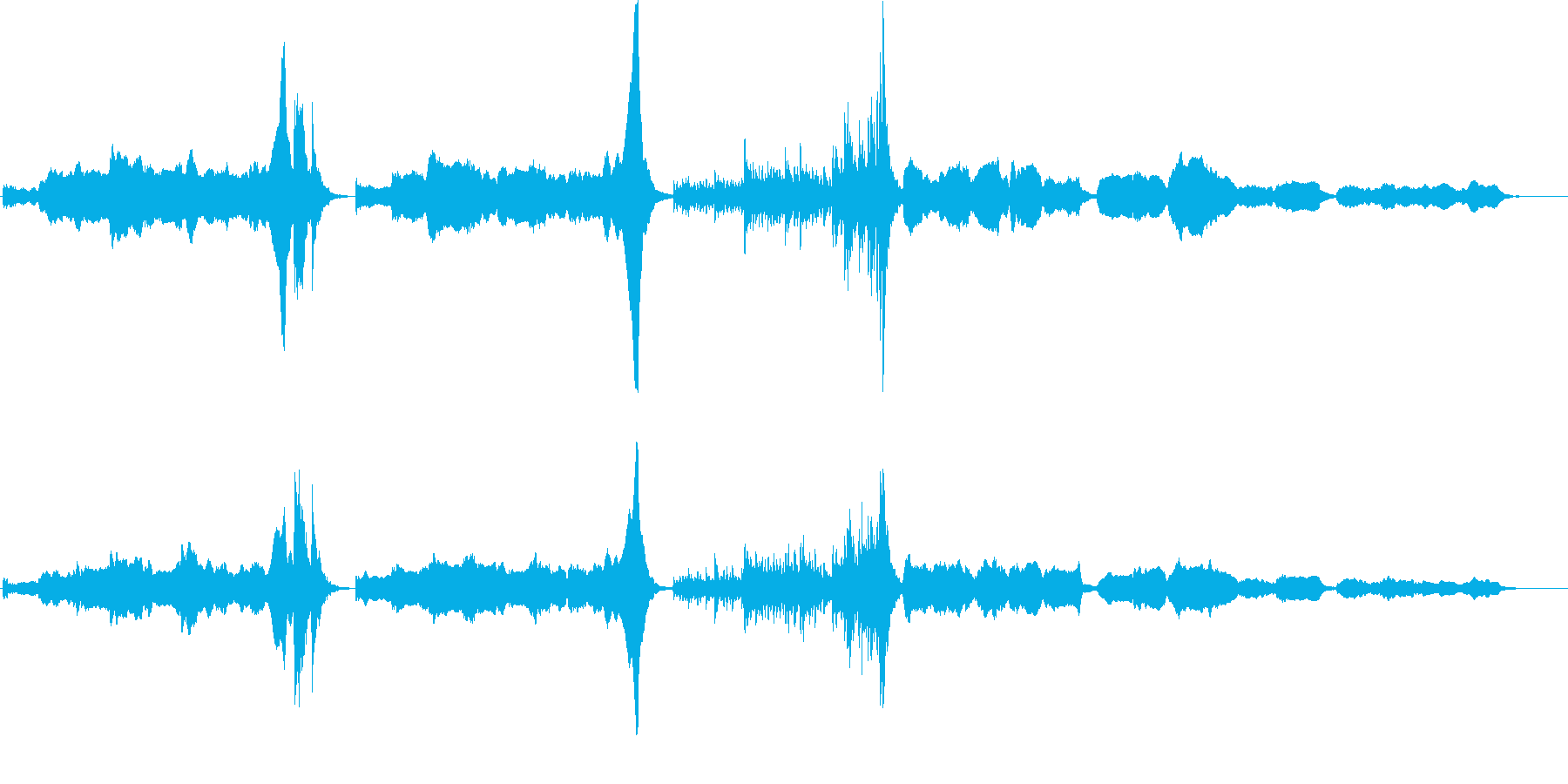 ホルンのみの緊迫した曲の再生済みの波形