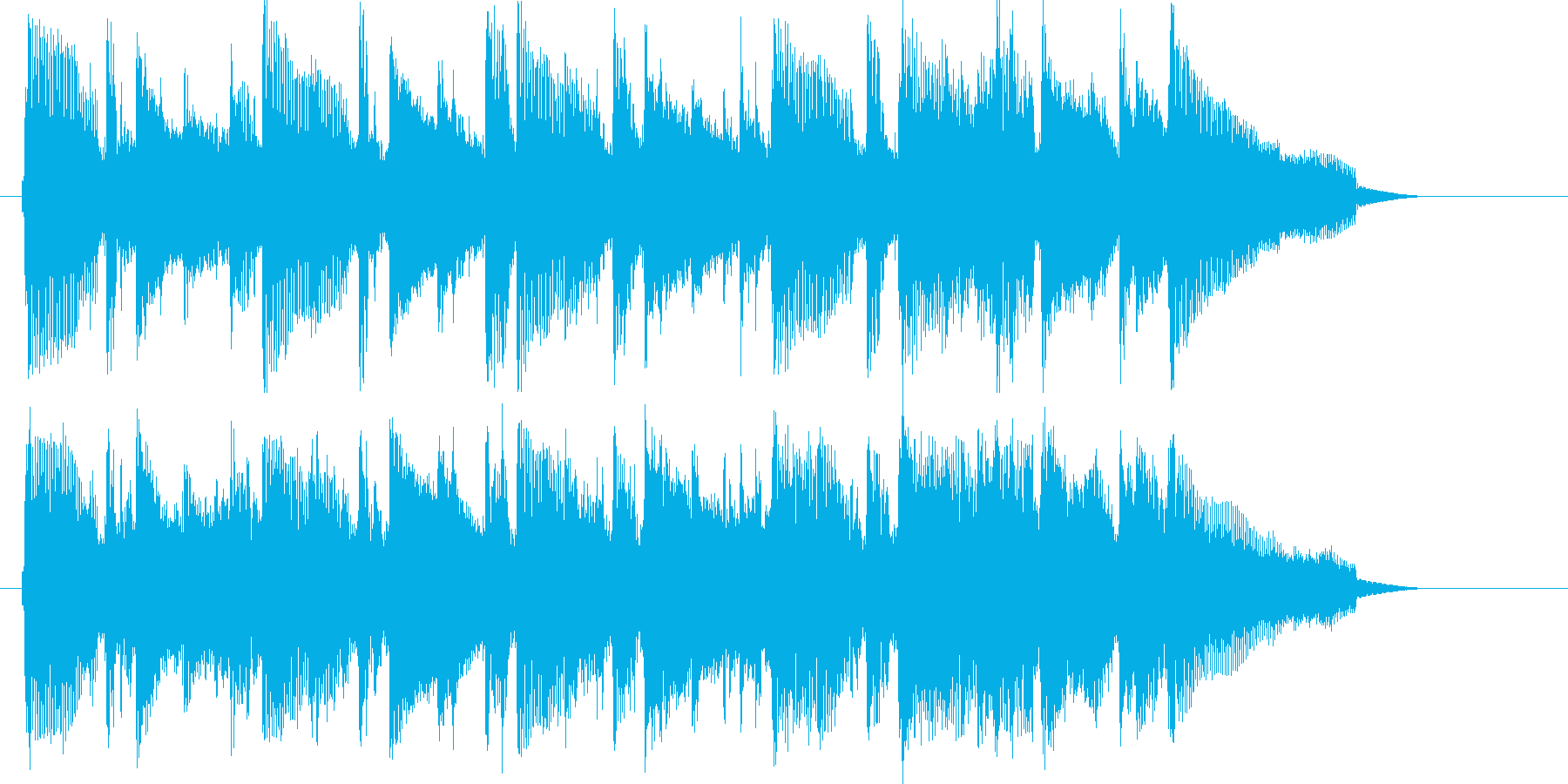 明るいキラキラした短いシンセサイザーの曲の再生済みの波形