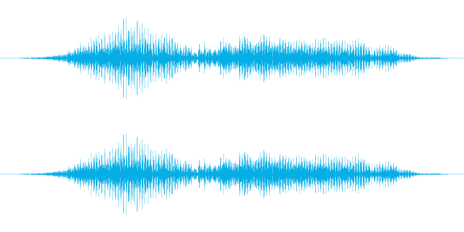 機械的な決定音の再生済みの波形
