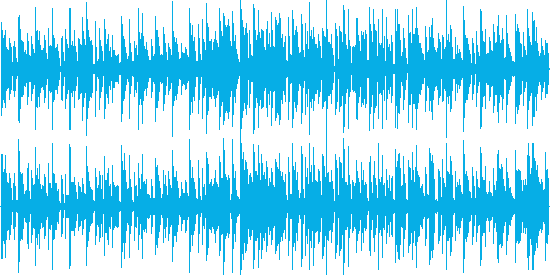 混沌としたリズムを基本にした楽曲です。の再生済みの波形