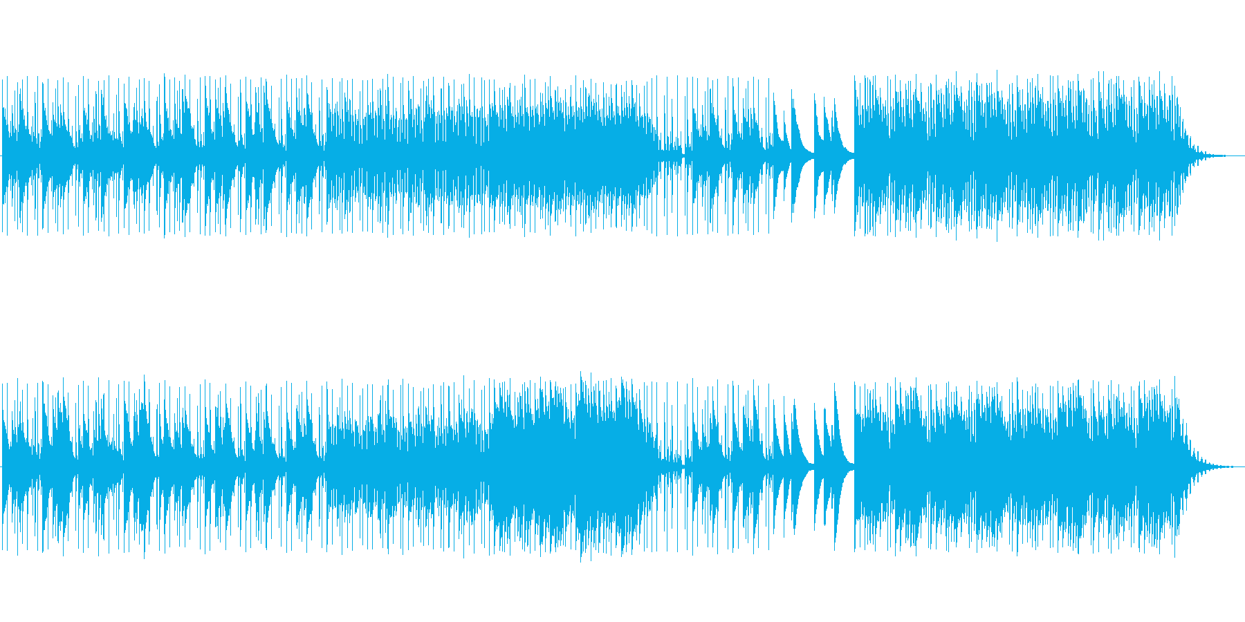 グロッケンがメロディーの静かな曲の再生済みの波形