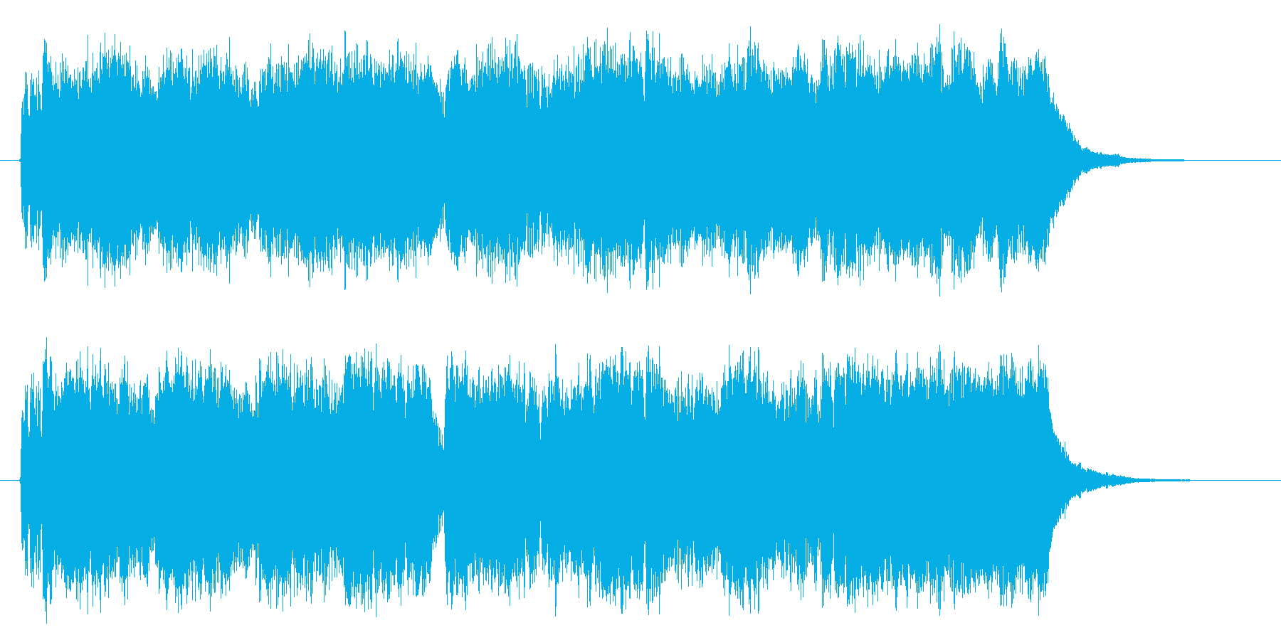 シンセサイザーによる壮大な曲の再生済みの波形