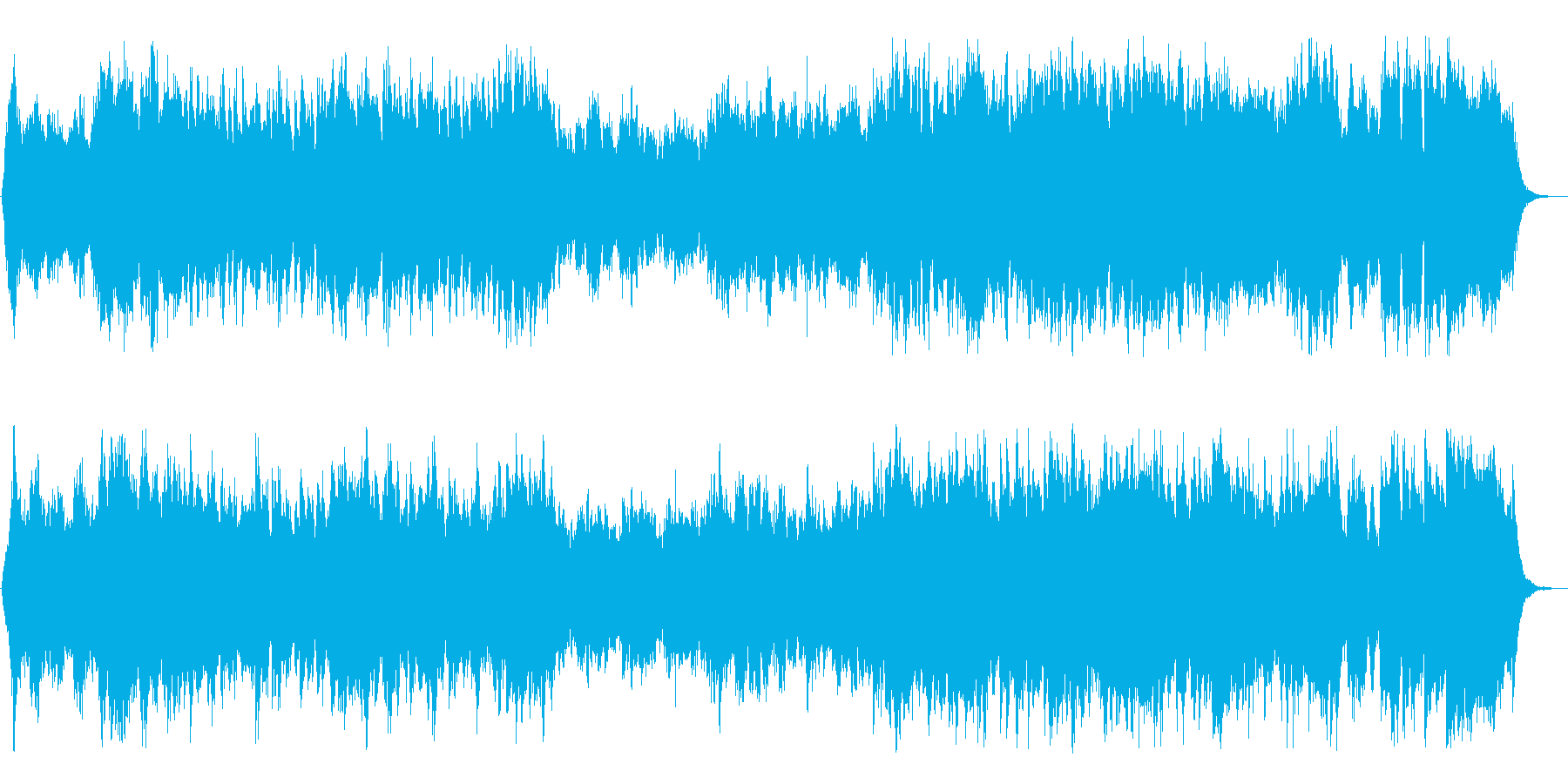 壮大で明るい前向きなオーケストラの曲の再生済みの波形