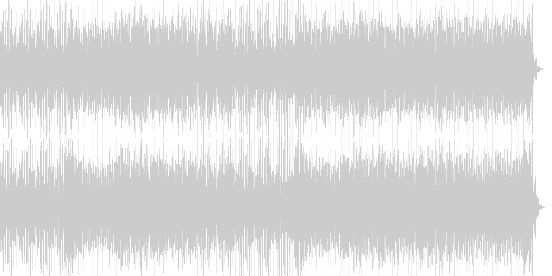 疾走感あふれるテクノ曲の未再生の波形
