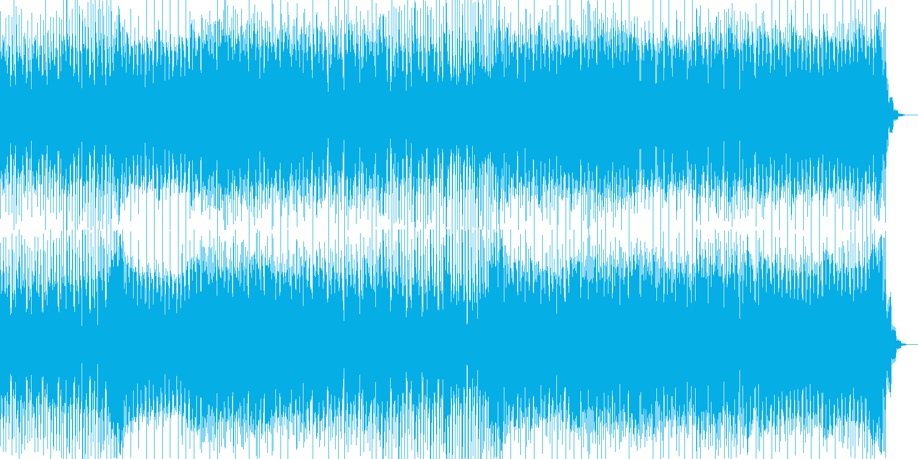 疾走感あふれるテクノ曲の再生済みの波形