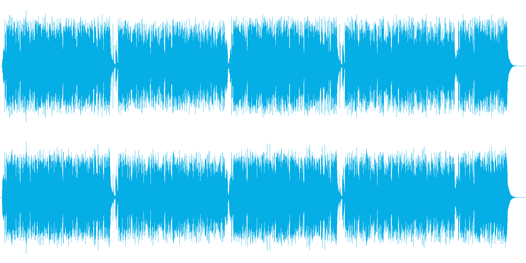 明るいアップテンポの前向きな曲の再生済みの波形