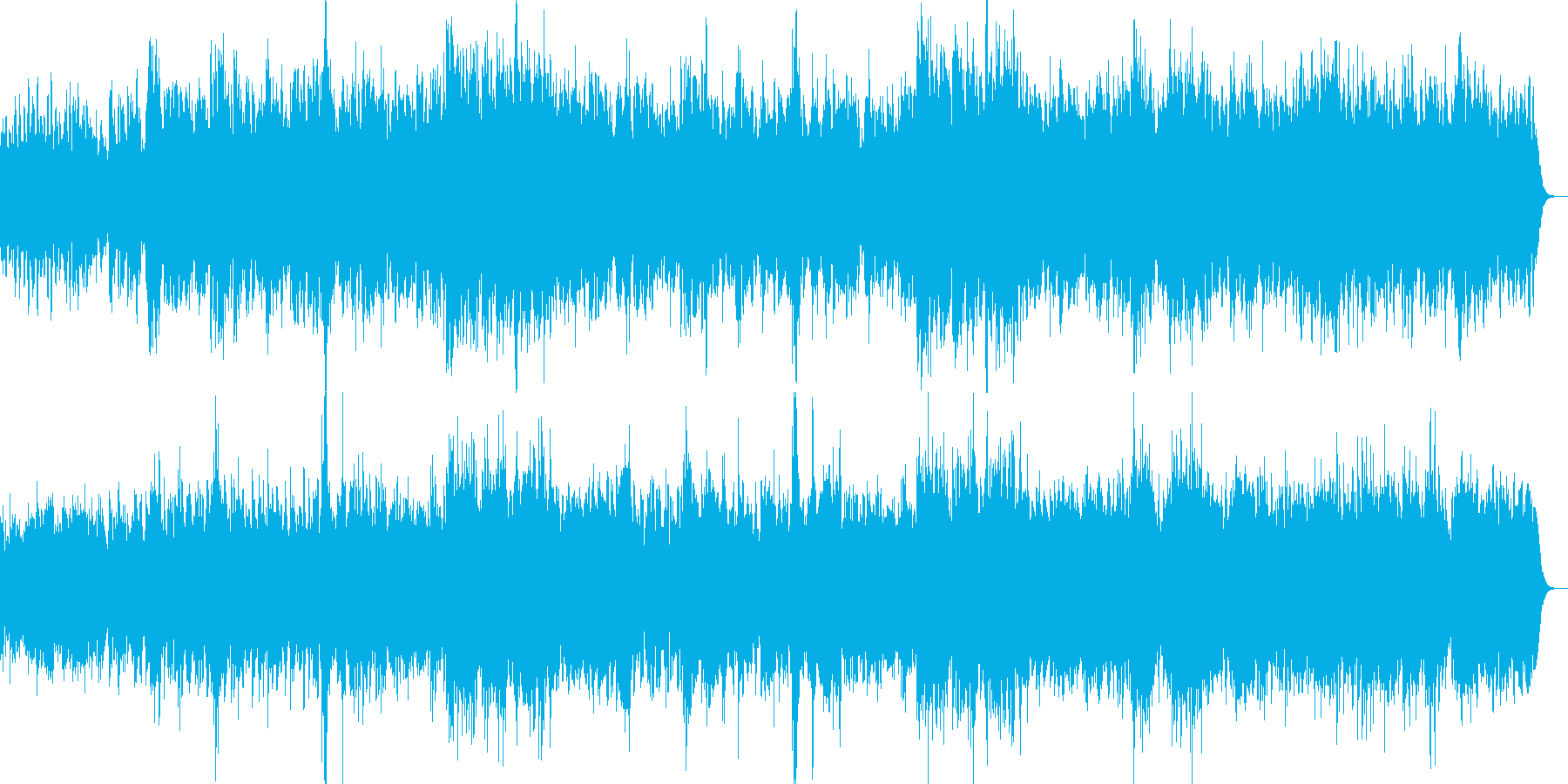 ピアノとシンセの優しい雰囲気の楽曲の再生済みの波形