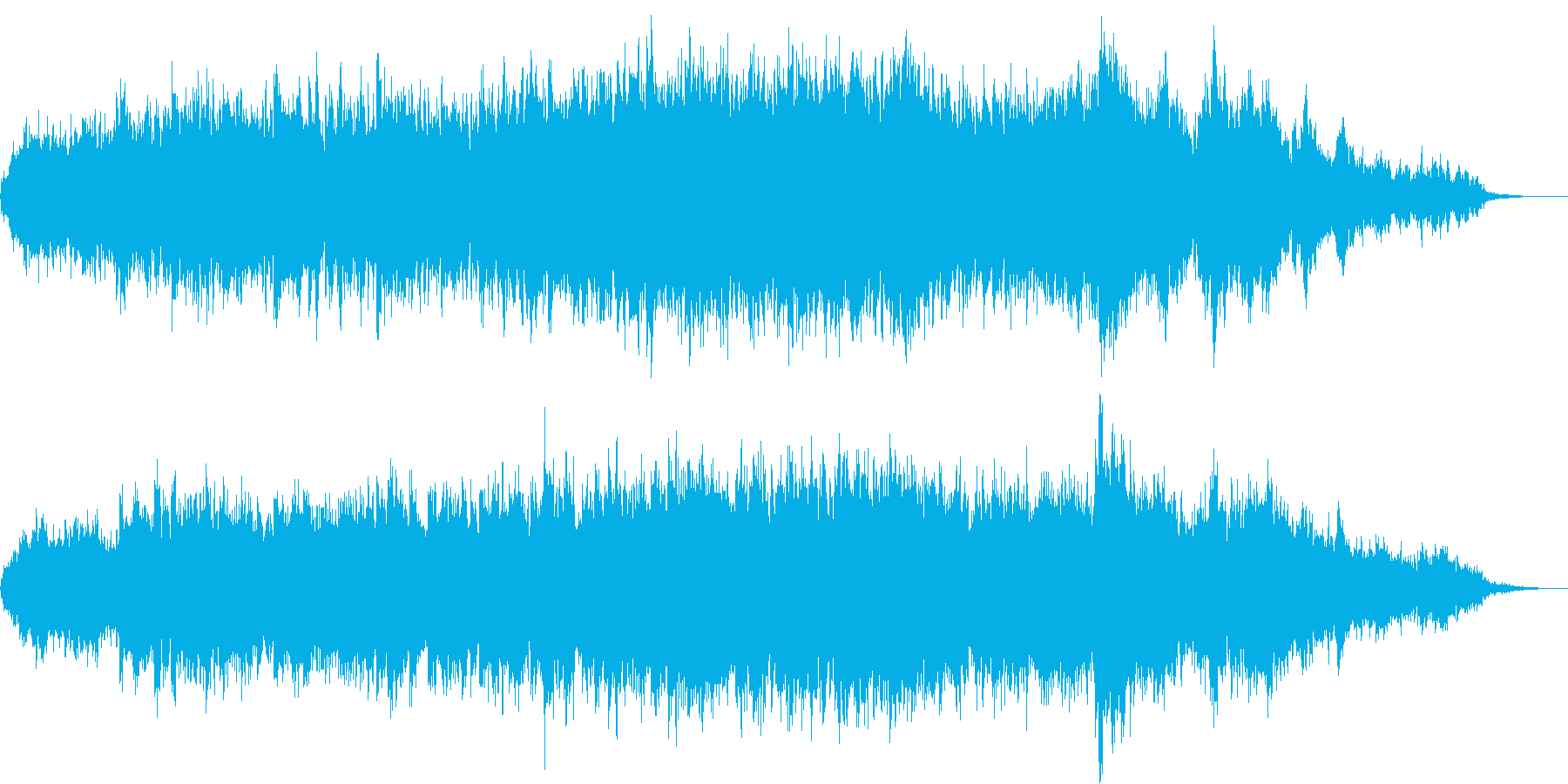 女性ボイスが徐々に重なりやがて昇天する曲の再生済みの波形
