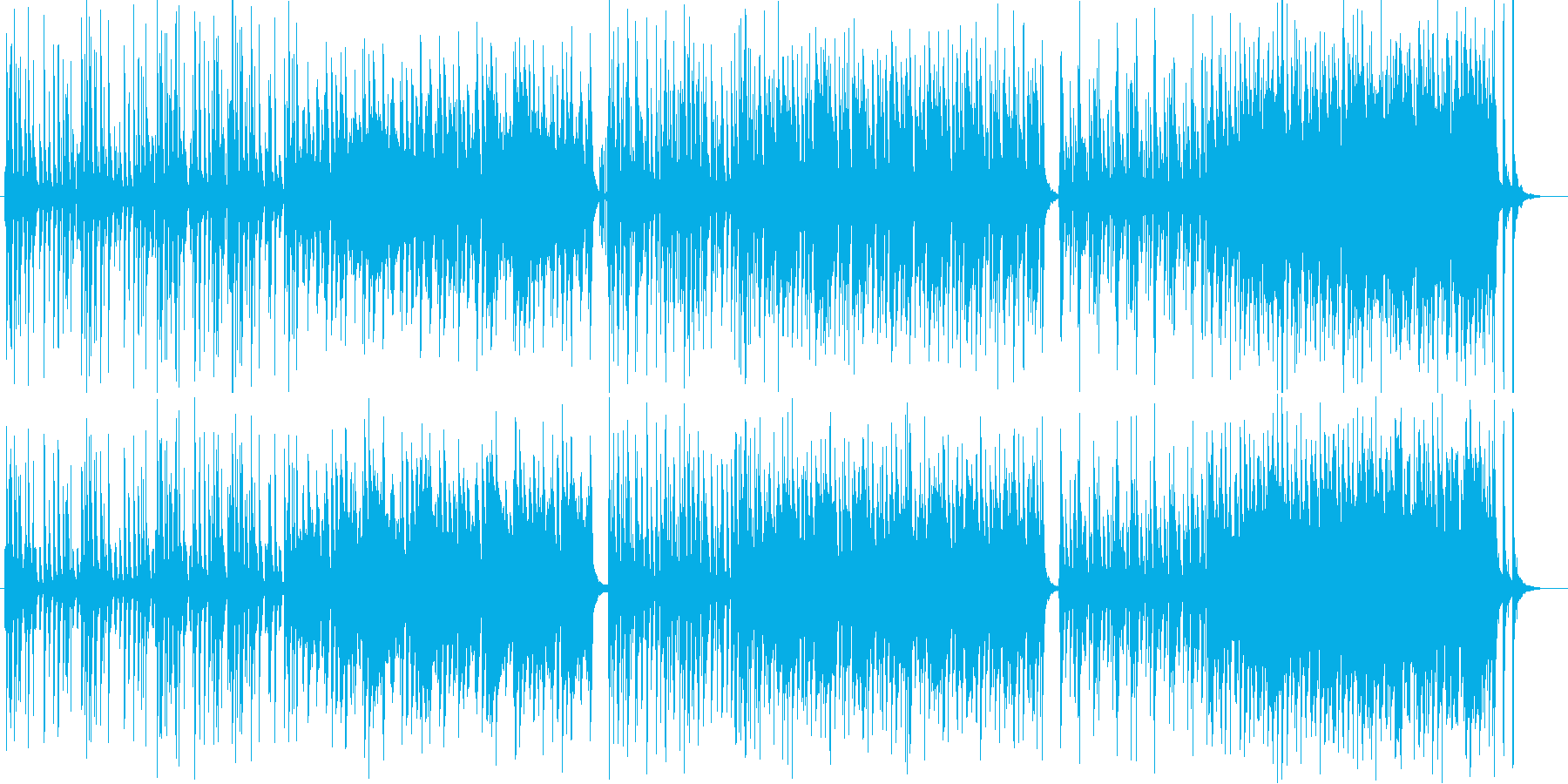 ゆったりとしたシンセ木琴などの曲の再生済みの波形