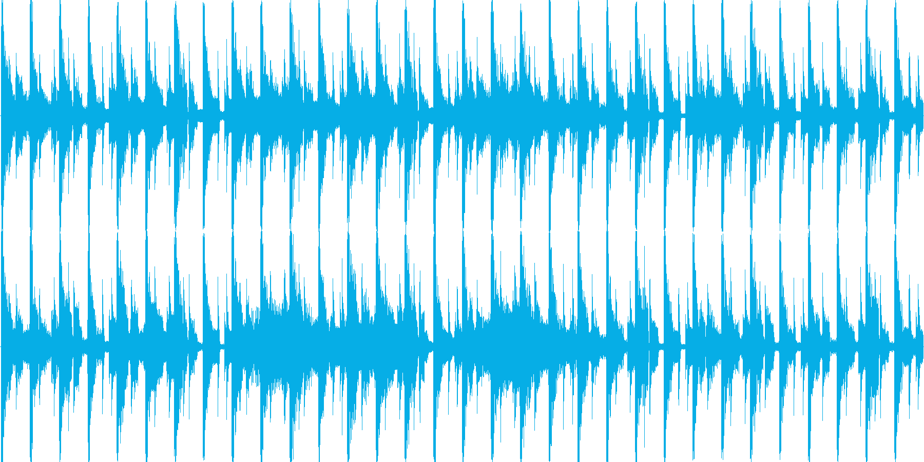 ハウス風のリズムを基調としたループ楽曲…の再生済みの波形