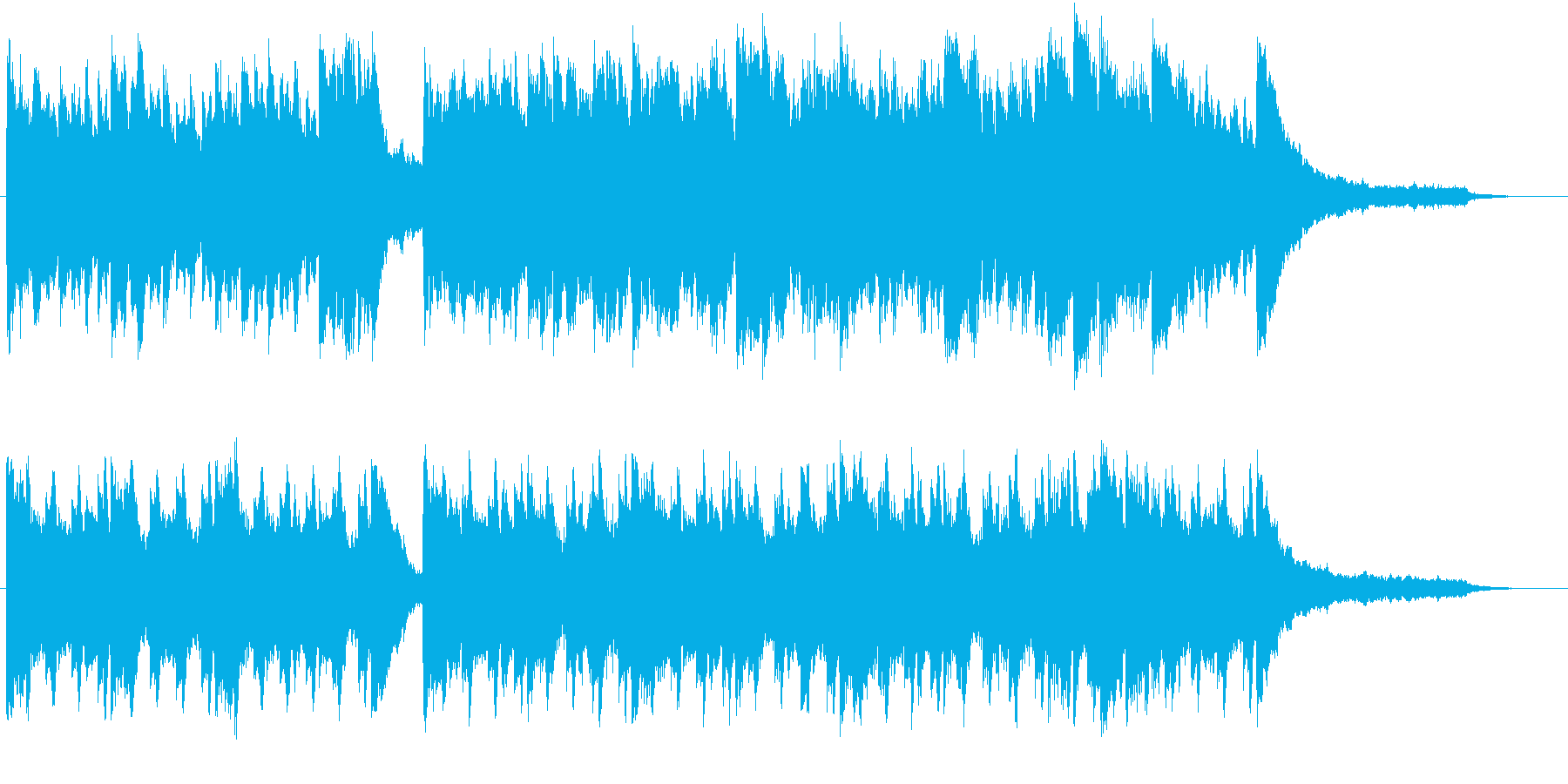静かな朝の光に包まれるような穏やかな曲の再生済みの波形
