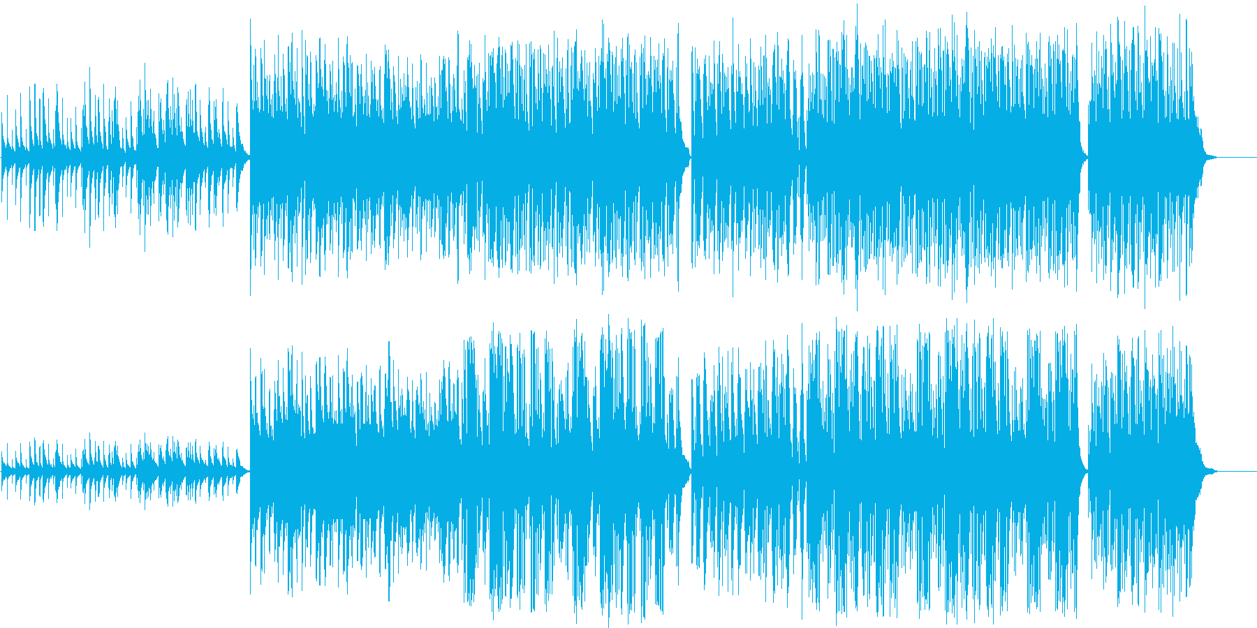 明るいボサノヴァ風な可愛らしい曲の再生済みの波形