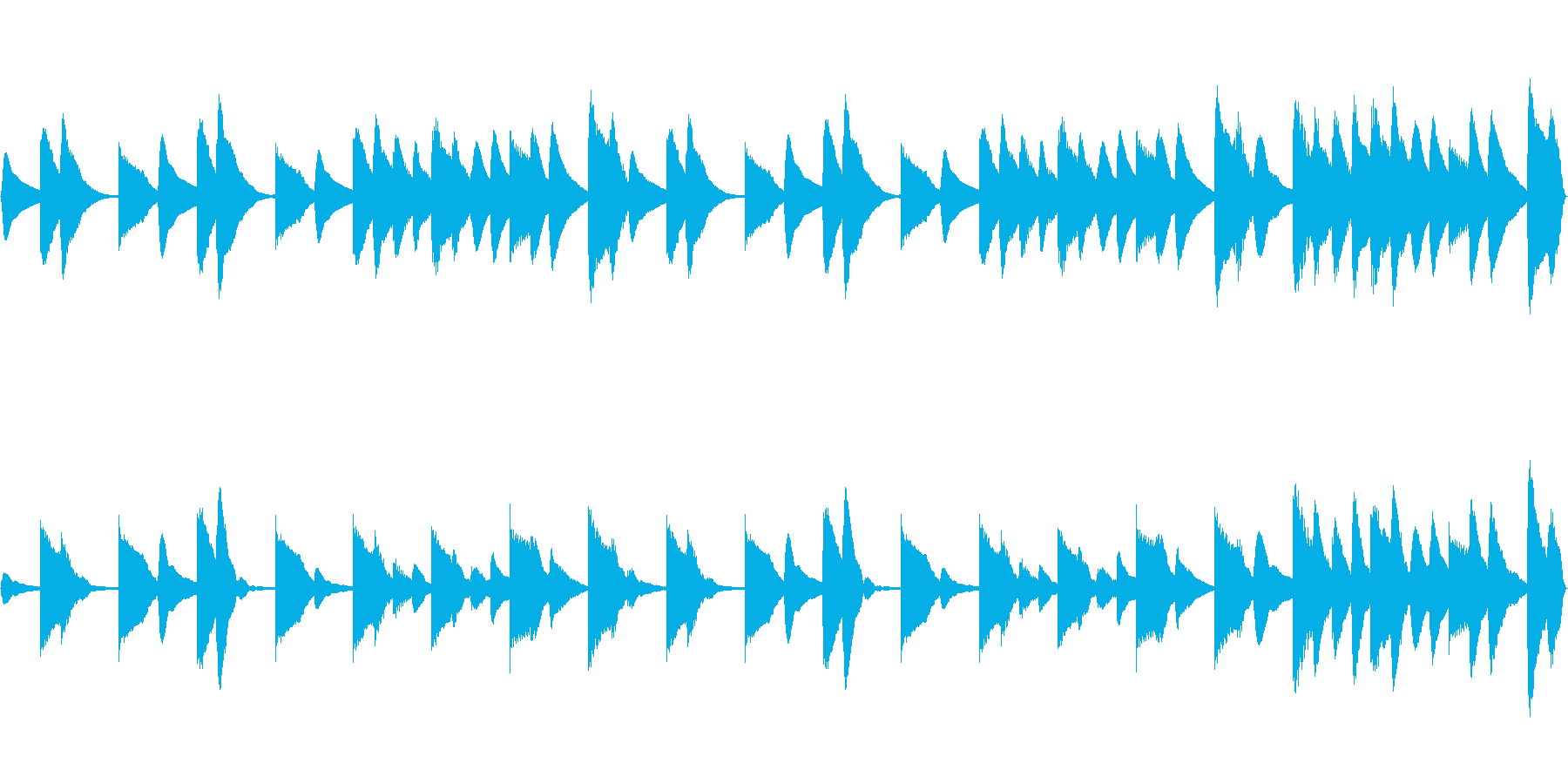 木琴と鉄琴の淡々とした静かなBGMの再生済みの波形