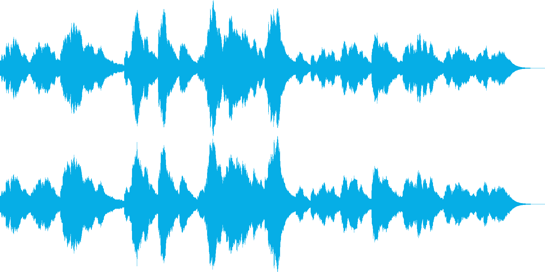 夜のイメージのシンセサイザー音楽ですの再生済みの波形