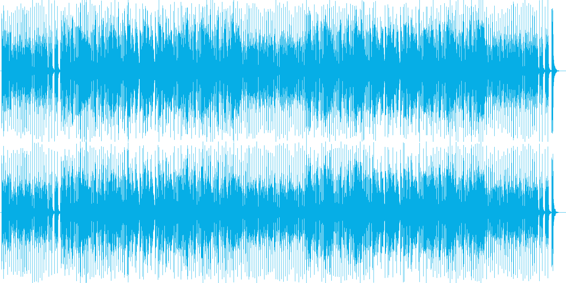 楽しくて笛の音色が可愛いBGMの再生済みの波形
