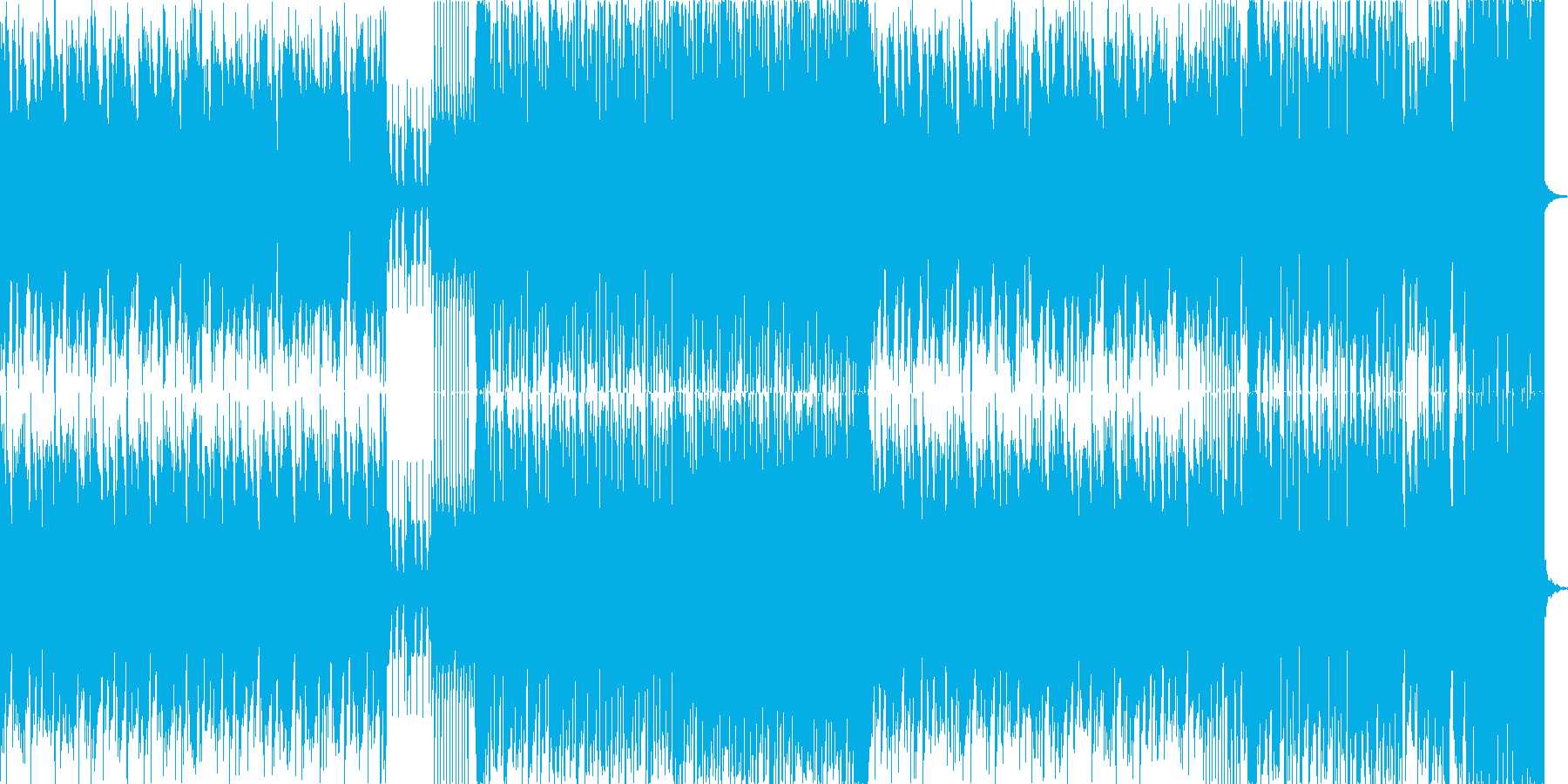リード系シンセ音のPan振りが特徴的な曲の再生済みの波形