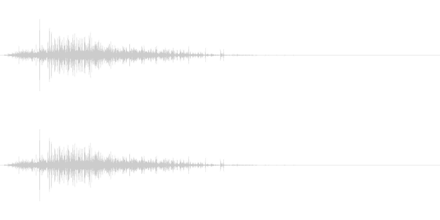 【生音】ジャラーという粒が流れる落下音の未再生の波形