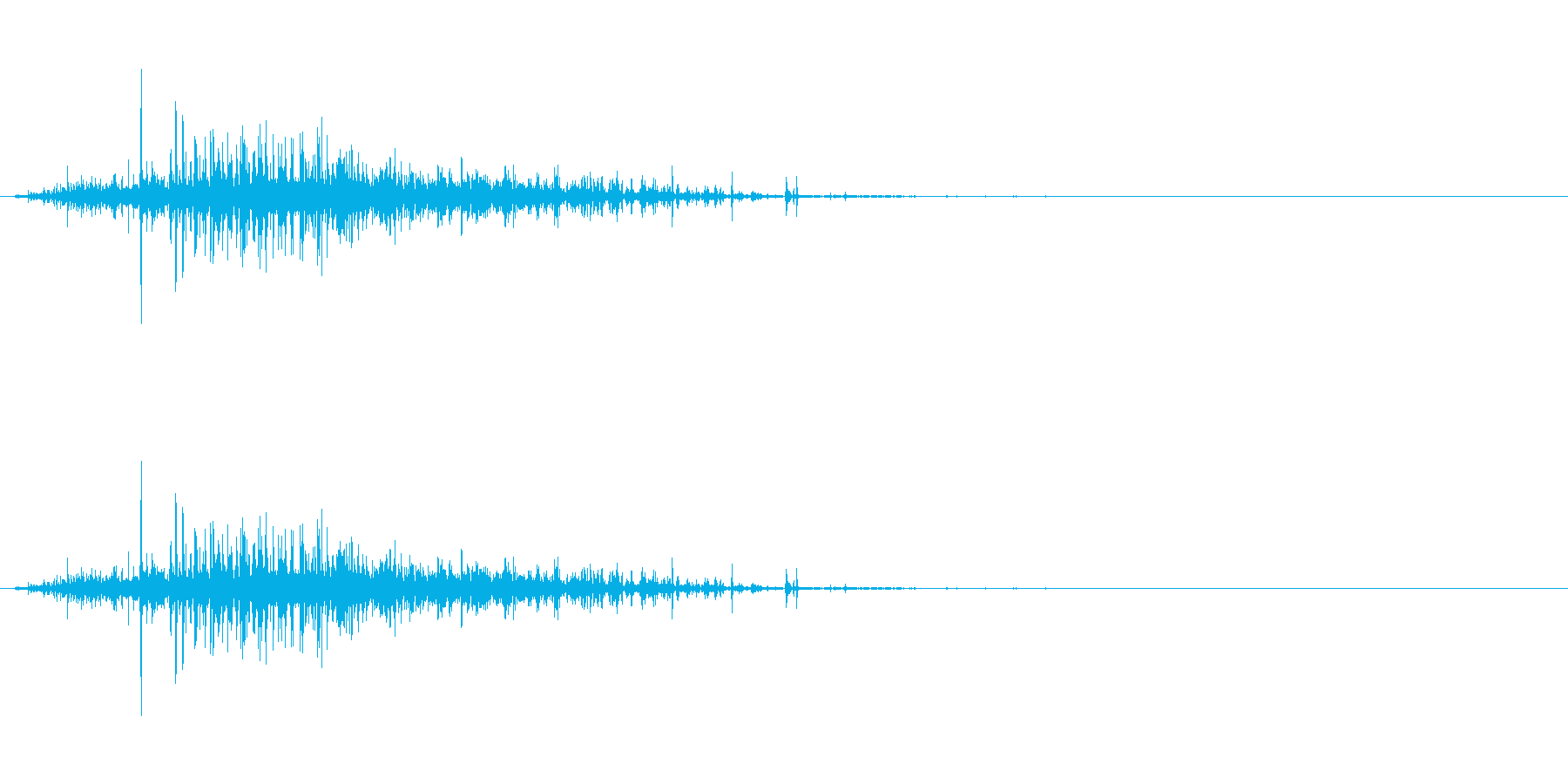 【生音】ジャラーという粒が流れる落下音の再生済みの波形