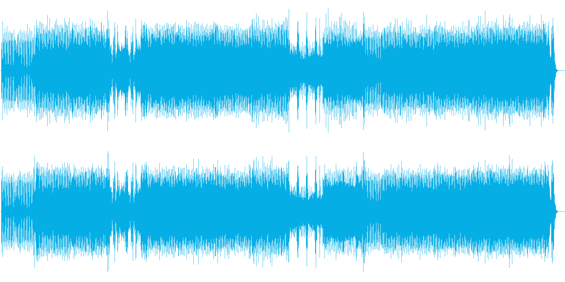 疾走感のあるロックミュージックの再生済みの波形