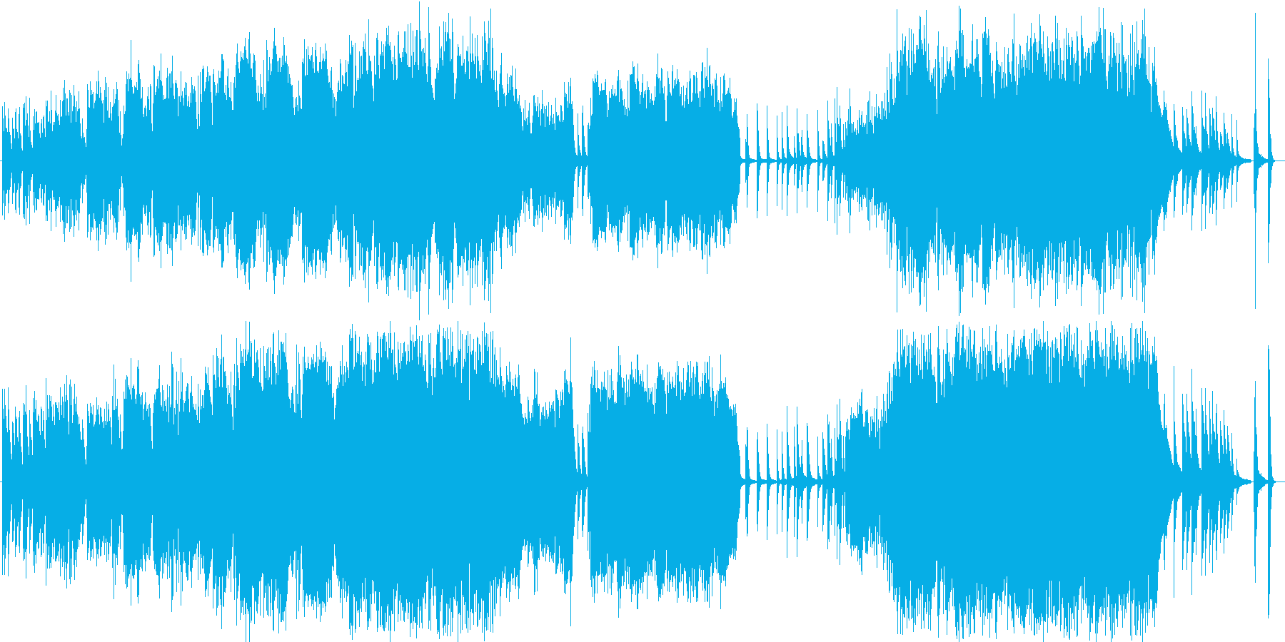 荘厳な雰囲気漂う音楽の再生済みの波形