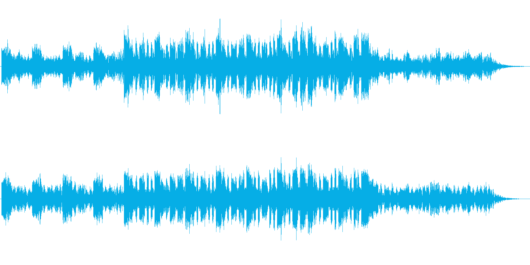 ほのぼのとした笛とシンセのジングルの再生済みの波形