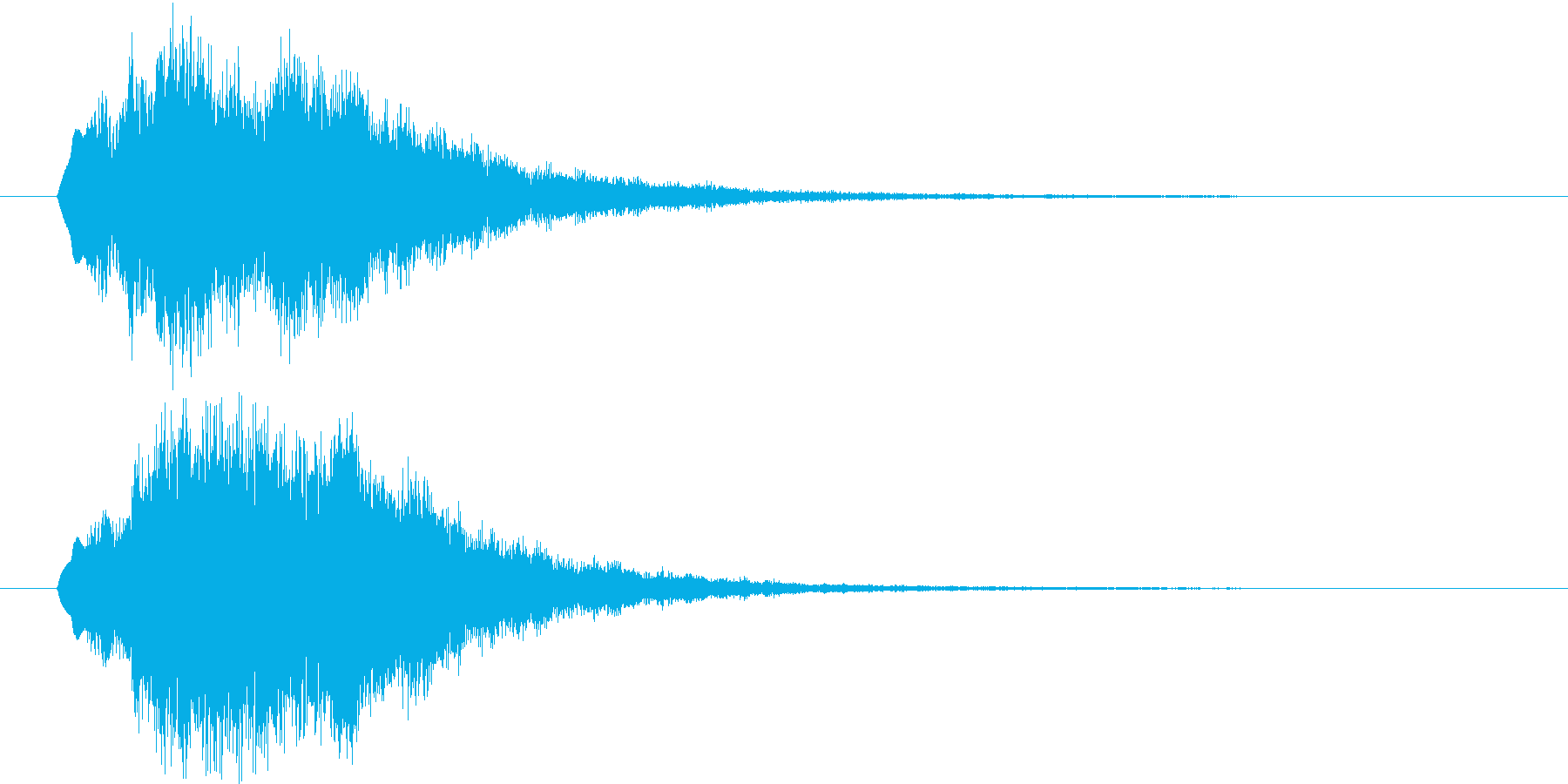 テロップ等に使えるベル系効果音の再生済みの波形