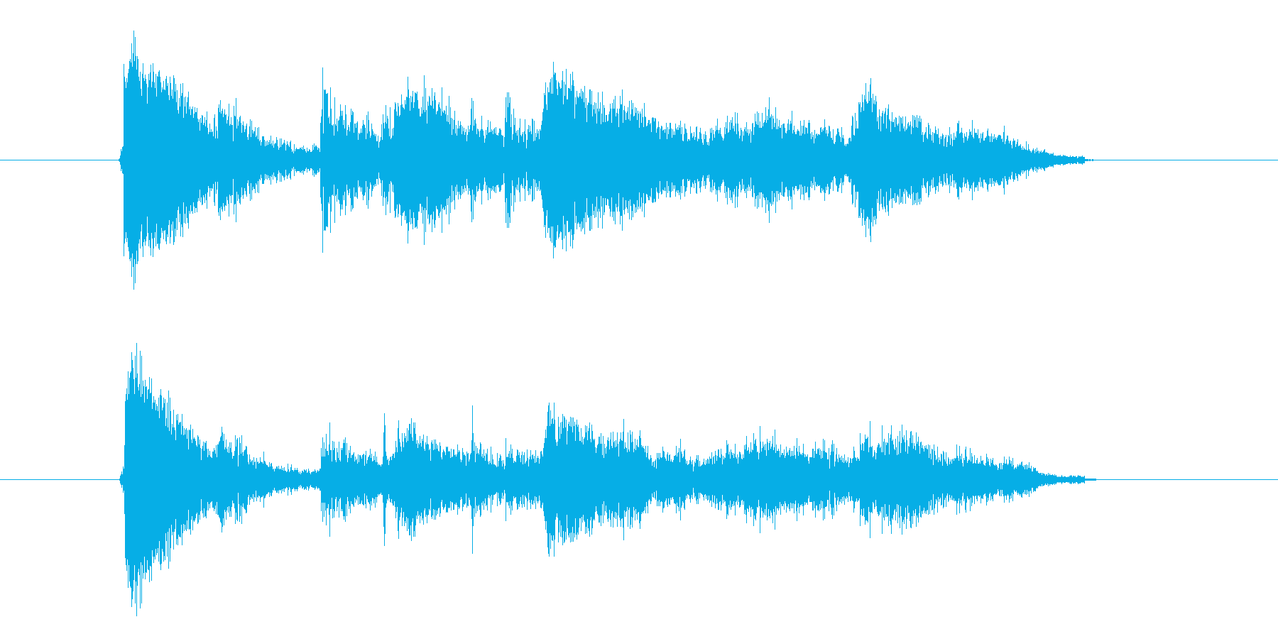 陶器の割れる音の再生済みの波形