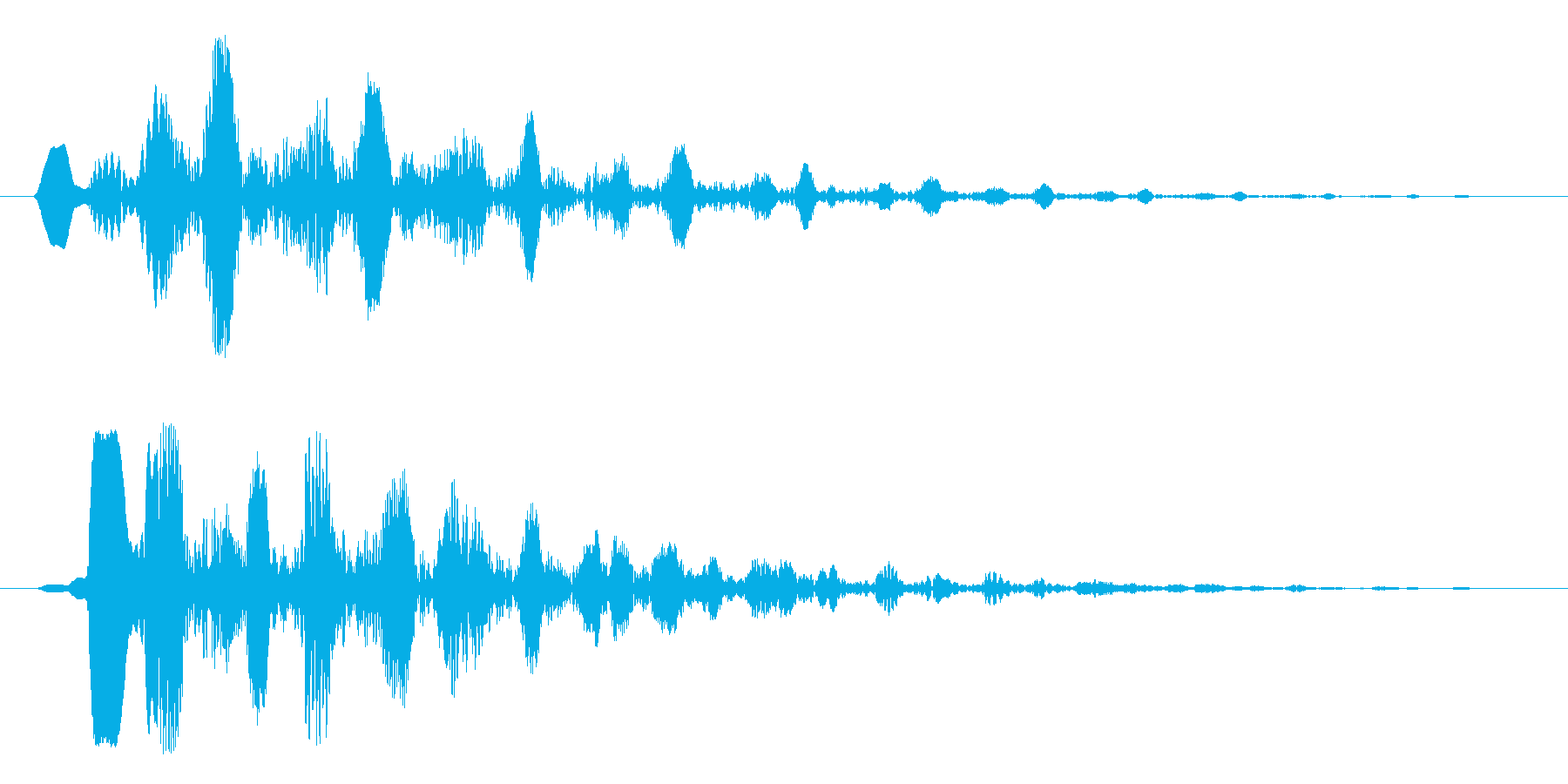 綺麗な水音、悩んでいる感じの音の再生済みの波形