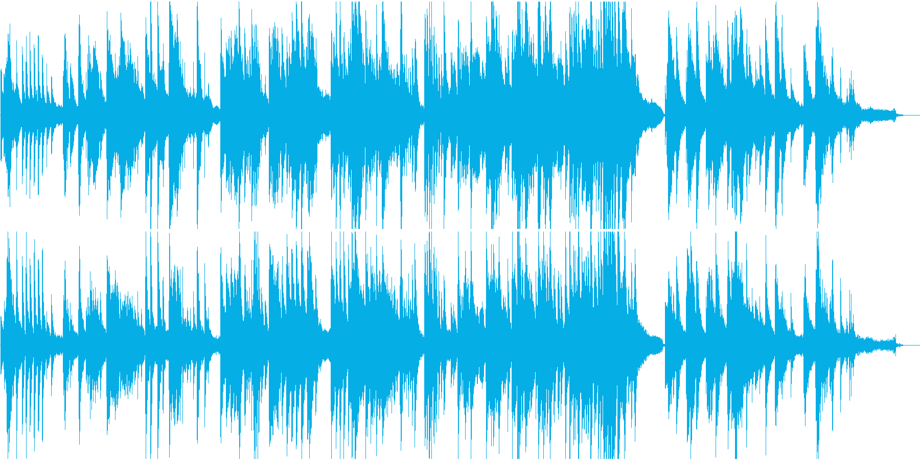 移り変わっていくものを表したピアノ曲の再生済みの波形