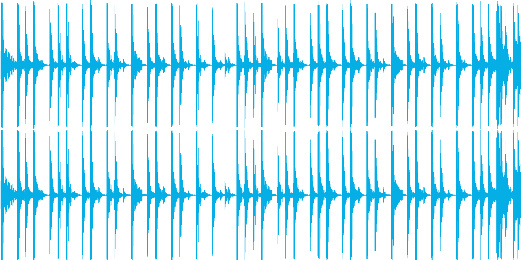 ロックのドラムをイメージした楽曲です。の再生済みの波形