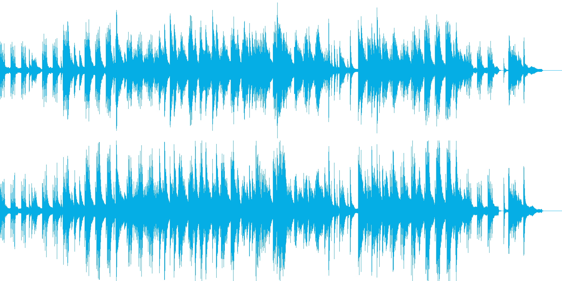温かい雰囲気のピアノ曲の再生済みの波形