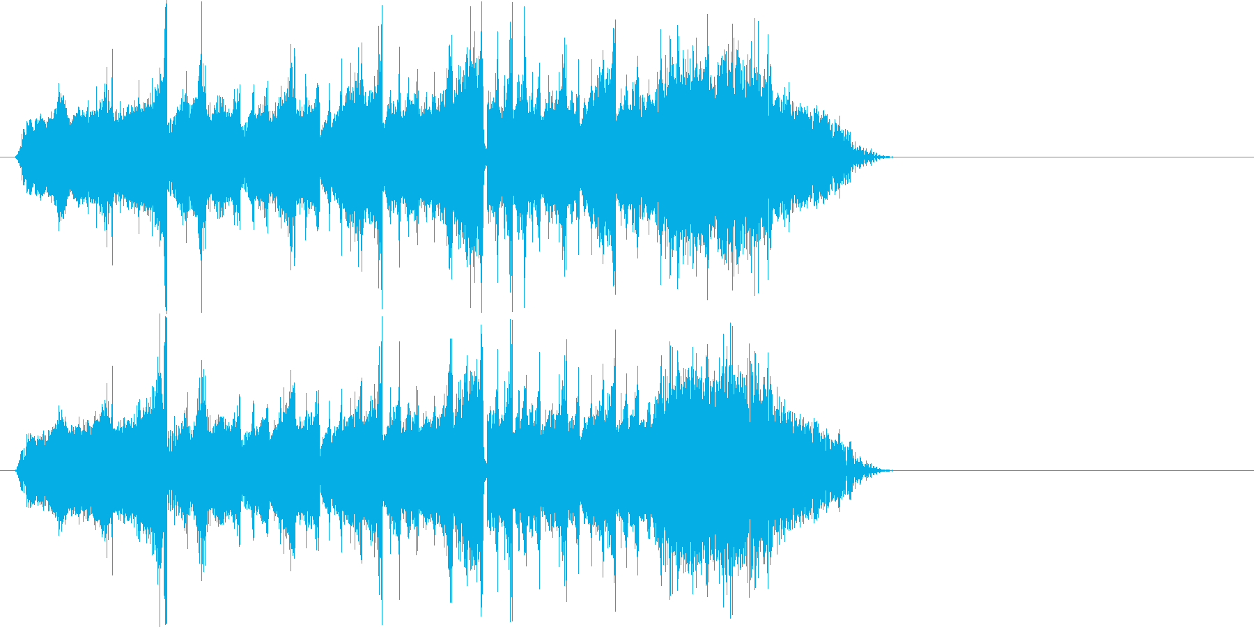 レコードの早送りからのストップ効果音の再生済みの波形