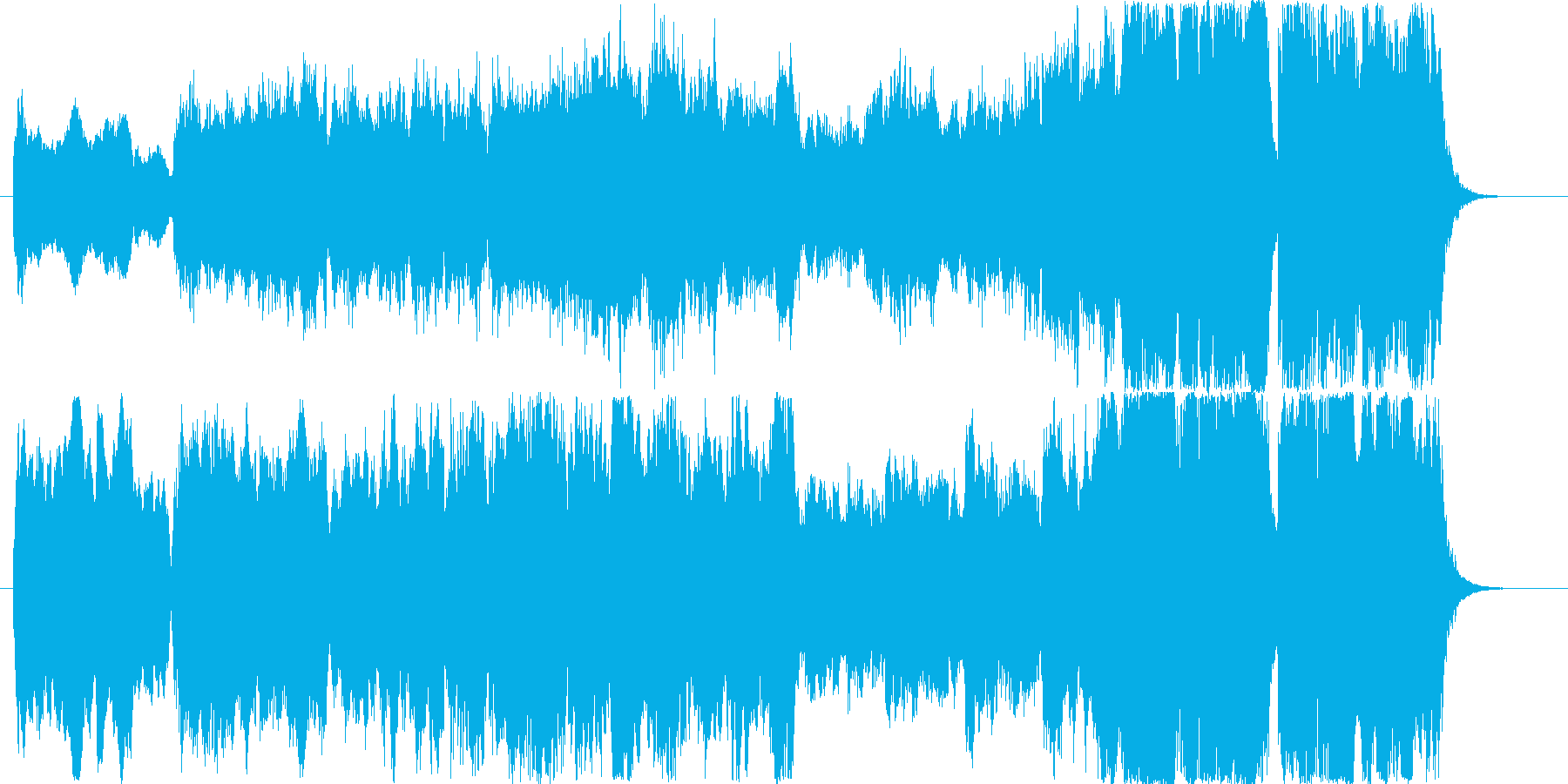 勇気がみなぎる&哀愁の漂うオーケストラ曲の再生済みの波形