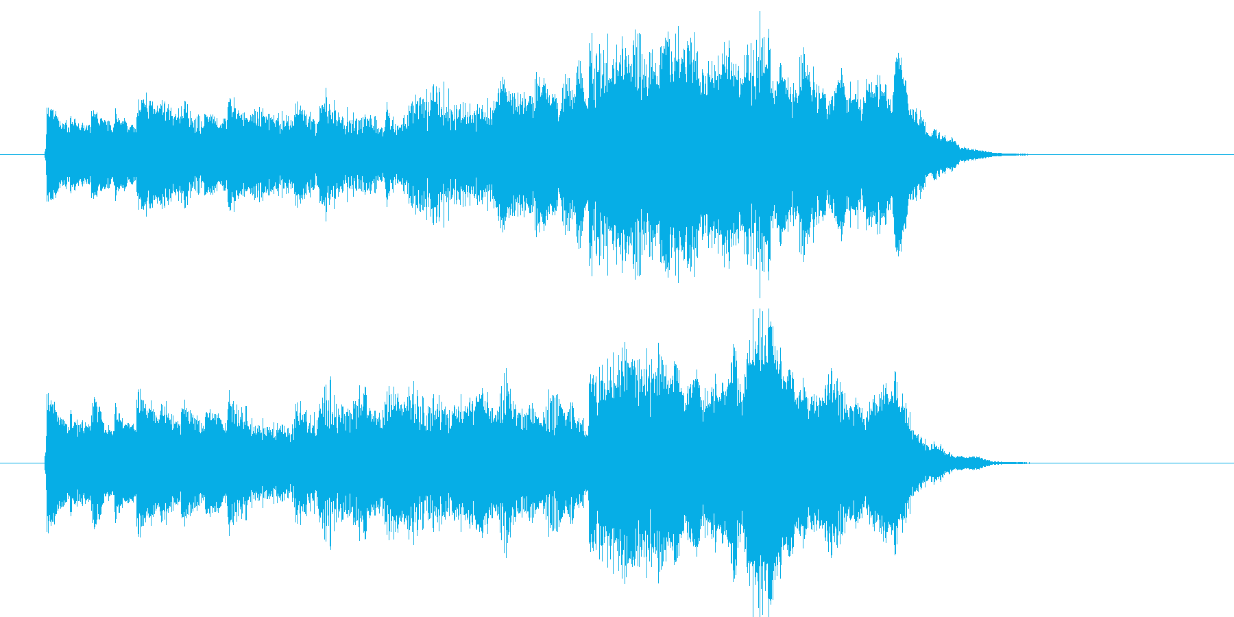 ピアノとストリングスが特徴のジングル曲の再生済みの波形