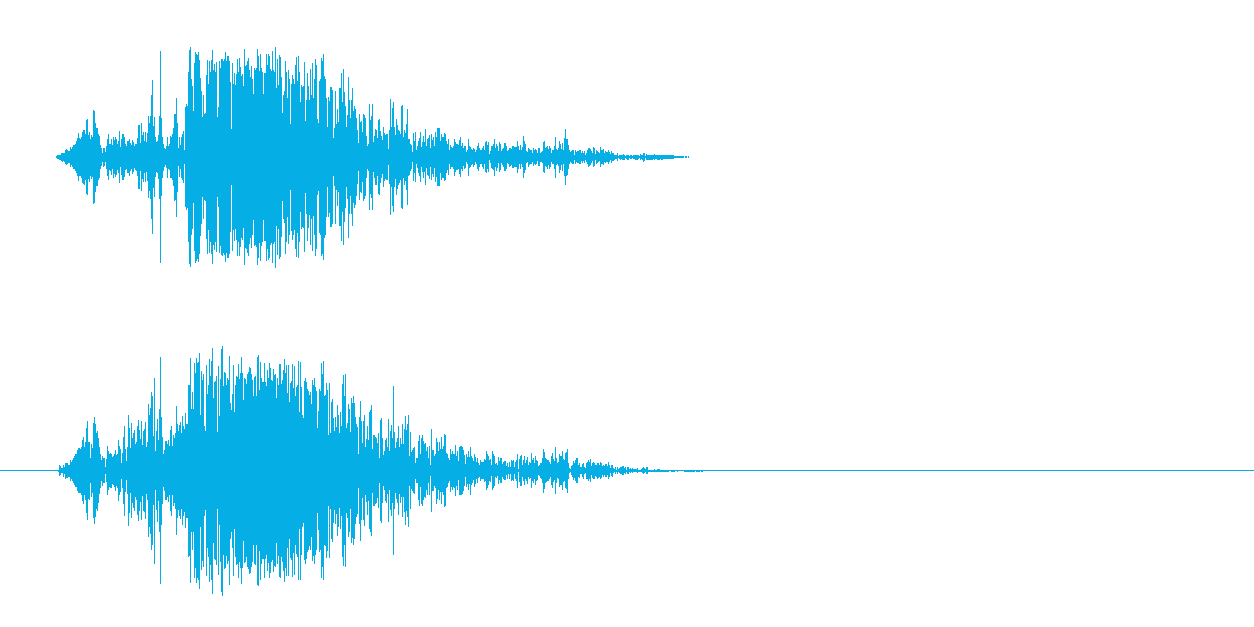 プシュという勢いのよいエアー音の再生済みの波形