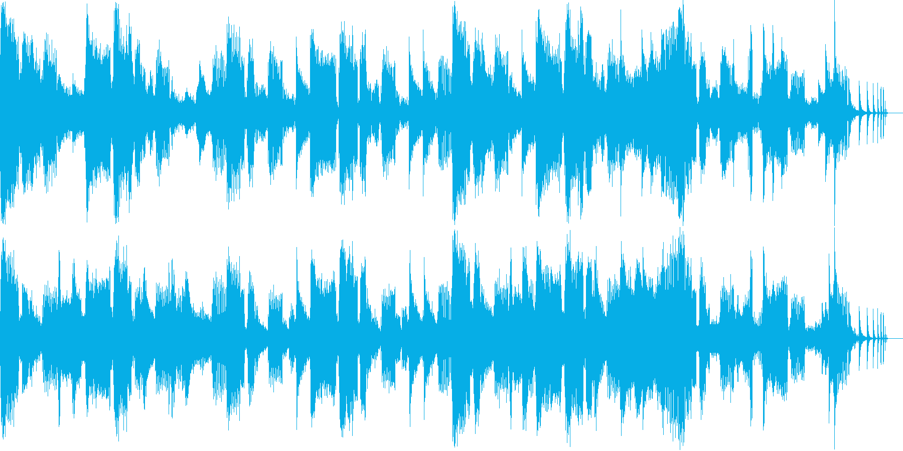 「和」のイメージと電子音で作った楽曲の再生済みの波形