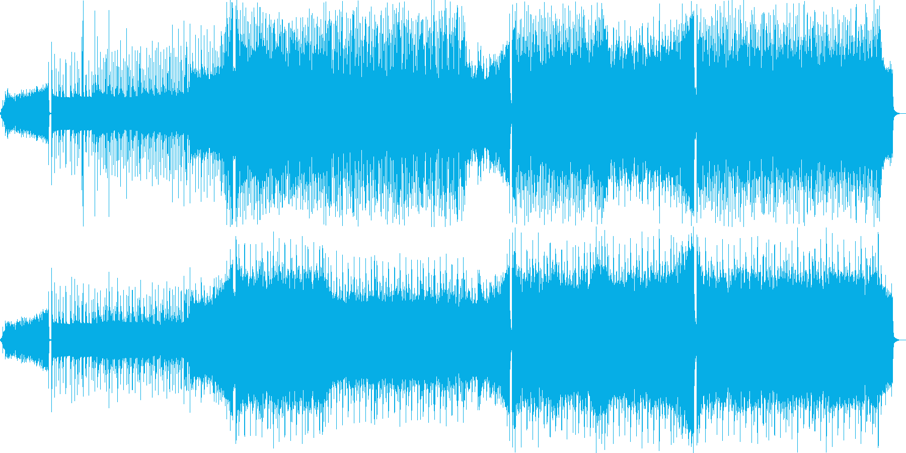盛り上がりを意識したEDM風BGMの再生済みの波形