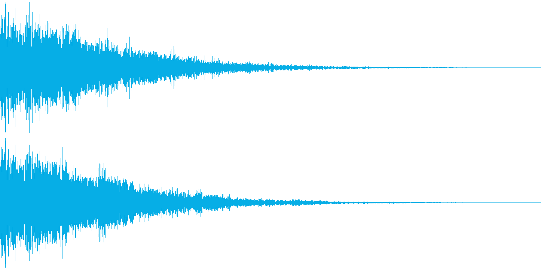 勢いのある決定音、スタート音の再生済みの波形